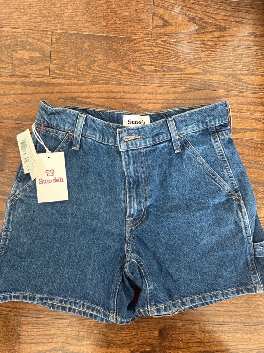 Aritzia Blue High-Rise Denim Shorts